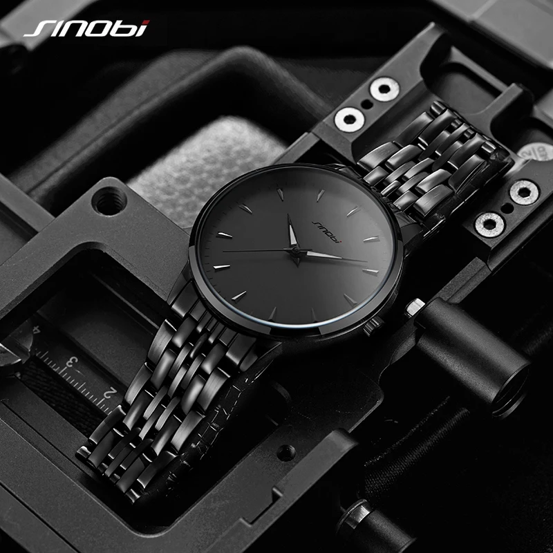 Sinobi Luxury Men\'s Watches Stainless Steel Strap Top Selling Men\'s Quartz Wristwatch Waterproof Fashion Relogio Masculino Watch