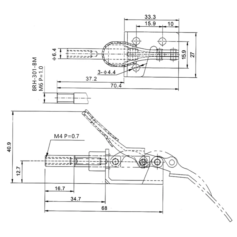 New 45Kg Antislip Vertical Toggle Clamp GH-301-AM Plastic Covered Handle Toggle Clamp For Hand Tool