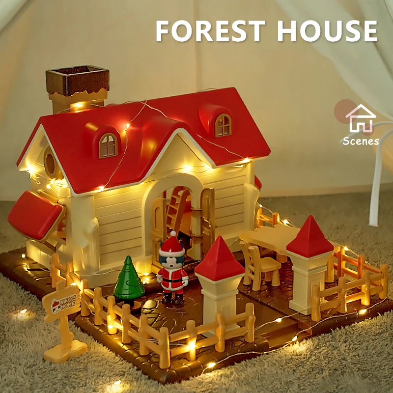 

2022 1:12 Rabbit Family New Forest House Simulation Snow Hut ABS Boys and Girls Play House Toy Birthday Gift