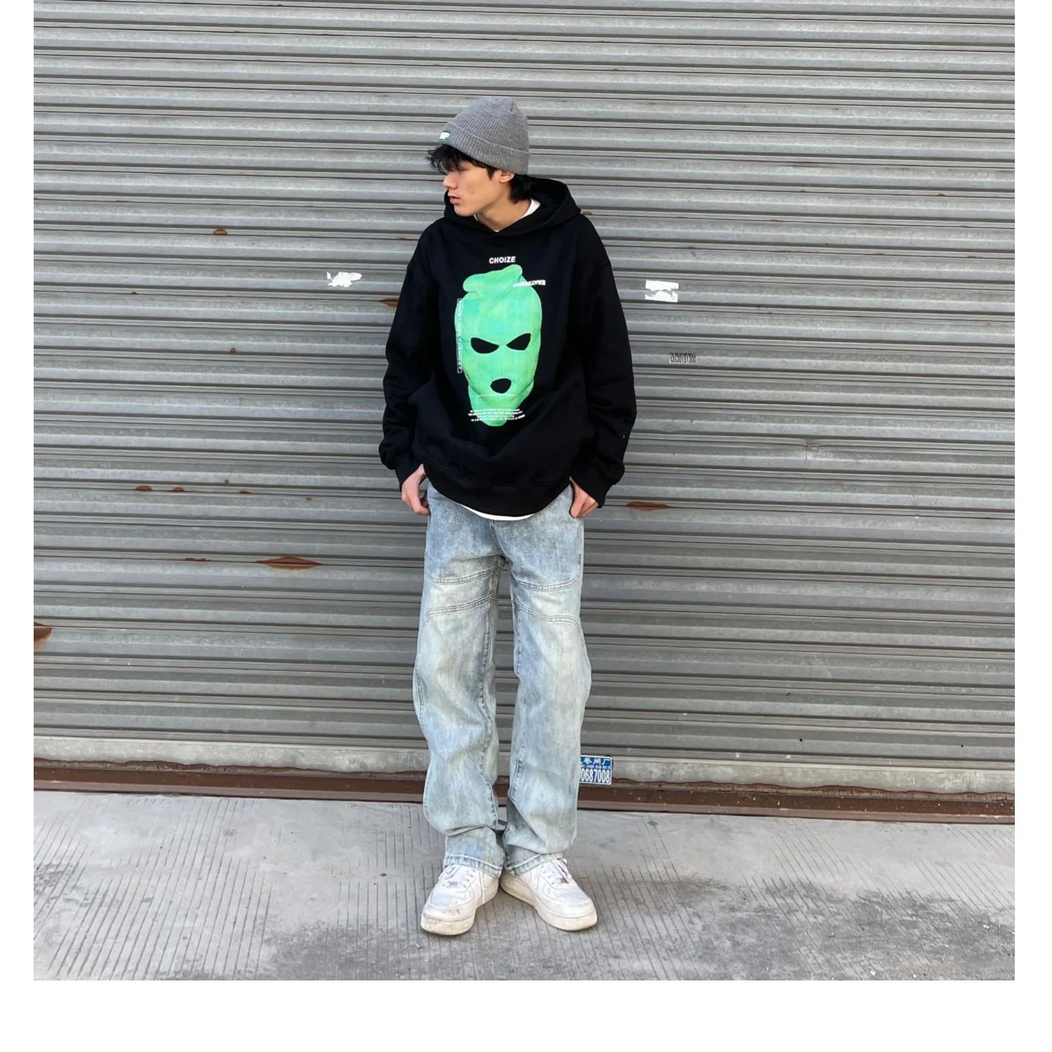 ICCLEK 2021 Street Hip-hop Retro Jeans Men's Loose Straight Trousers Men Clothing  Bell Bottom Jeans  Baggy Jeans