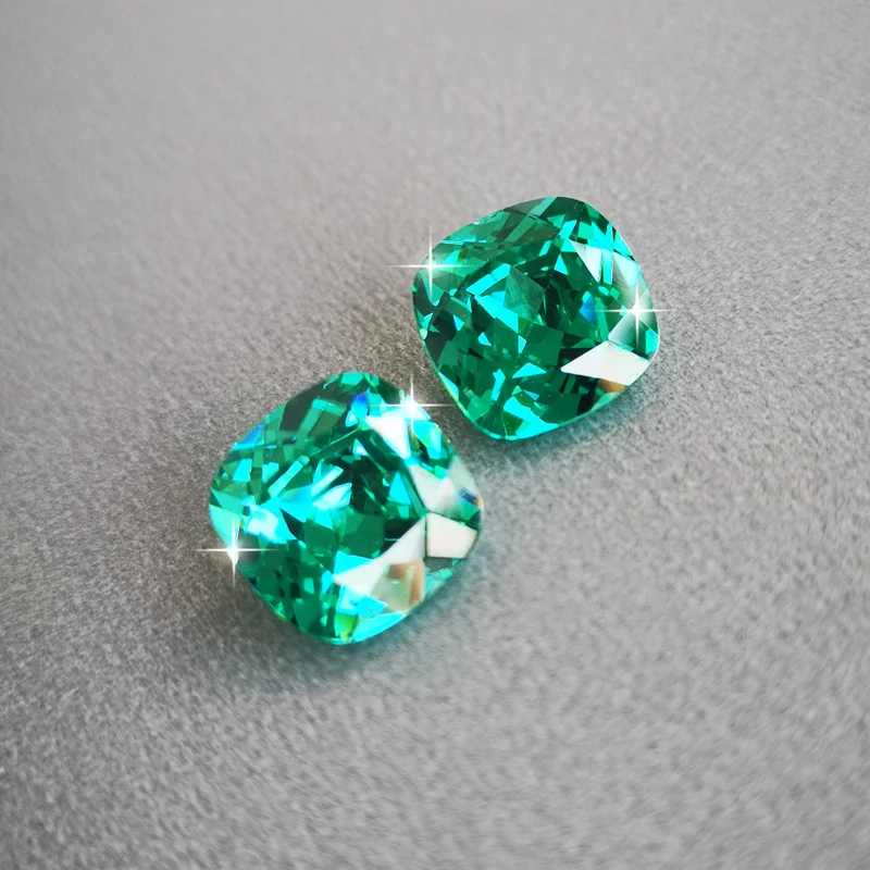 Square Green Paraiba Tourmaline square shape top quality beads loose fancy vivid white stones for jewelry making CZ DIY