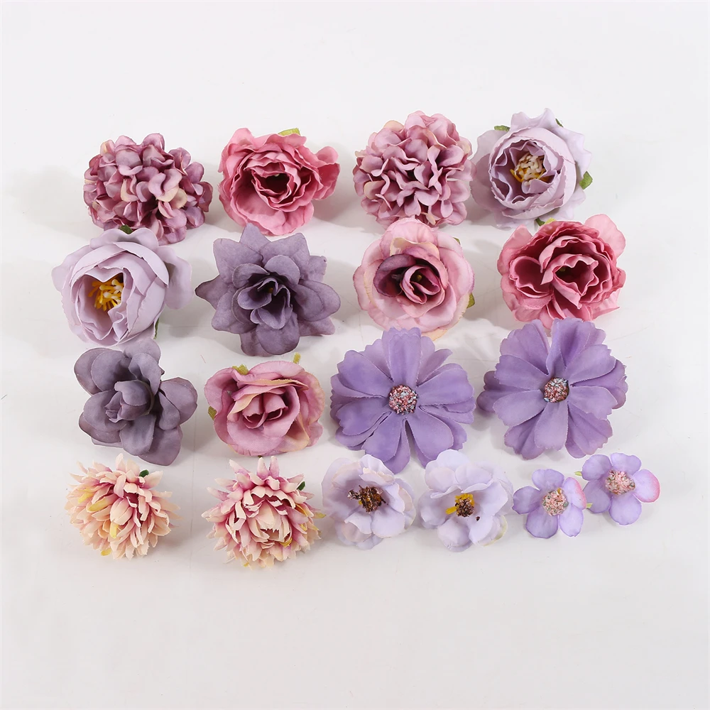 1 Beutel künstlicher Blumenkopf für Heimdekoration, Hochzeitsblumen, Wanddekoration, DIY-Haarschmuck, Corsage, handgefertigtes Bastelmaterial – Detail 6