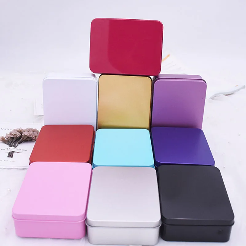 

6 Pcs/Lot Storage Tin Box Jewelry Coin Key Metal Container Sealed Case Wedding Candy Packing Boxes 10 Colors Crafts Sealed Jar