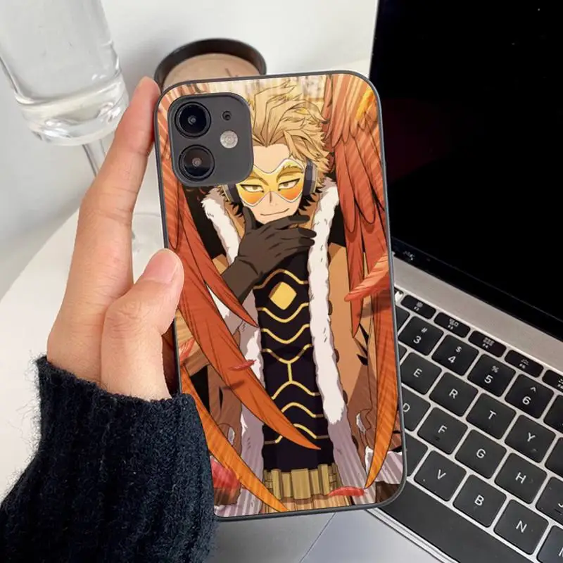 Anime MHA Hawks BNHA Phone Case for iPhone 11 12 13 mini pro XS MAX 8 7 6 6S Plus X 5S SE 2020 XR cover