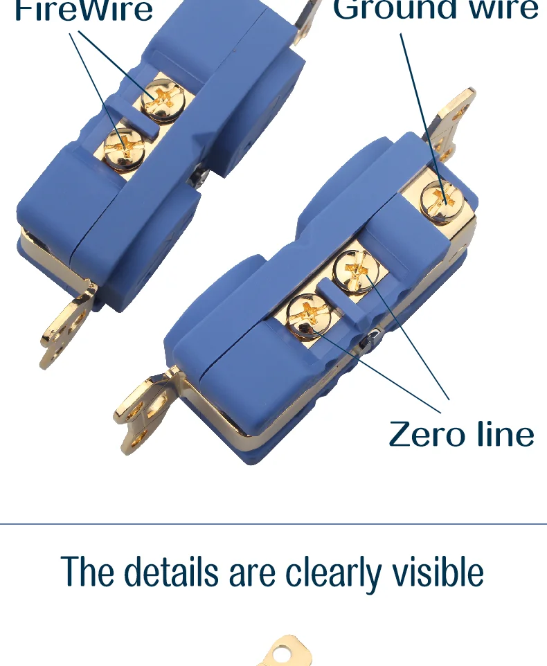 Audiocrast อุปกรณ์เสริมเครื่องฟอกไฟฟ้ามีช่องเสียบสายไฟทองแดงไม่มีบัดกรีเกรด FEVER