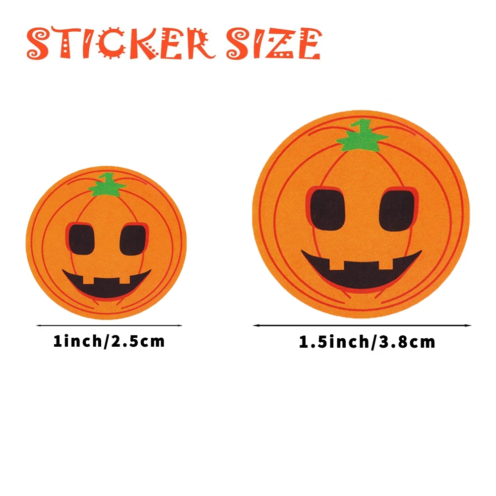 جديد 500 قطعة/لفة هالوين اليقطين أعواد تزيين أكياس الحلوى حزمة ختم بطاقات ذاتية اللصق scrapبها بنفسك سكرابوكينغ ملصقات هدية