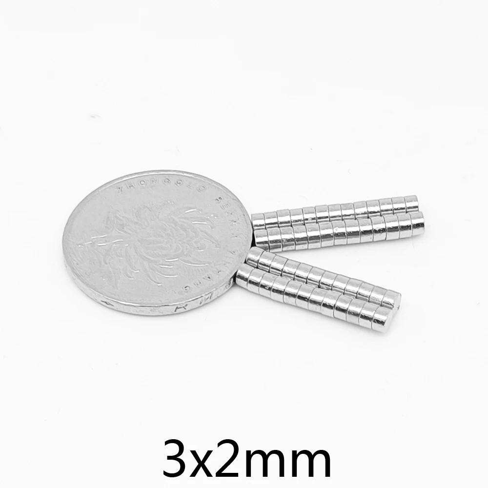 100/200/500/1000/2000/5000PCS 3x2 Minor Disc Search Magnet Small Round Magnets 3x2mm Neodymium Permanent Magnets Strong 3*2 mm