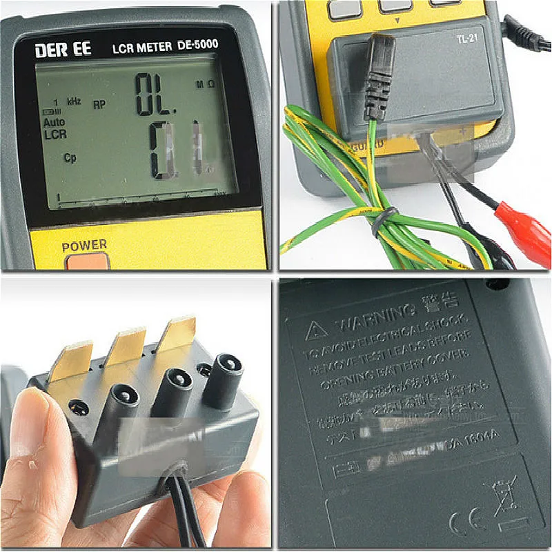 DE-5000 True Four Line Digital LCR Bridge Meter Multimeter High Precision Inductance Capacitance Meter Resistance Tester