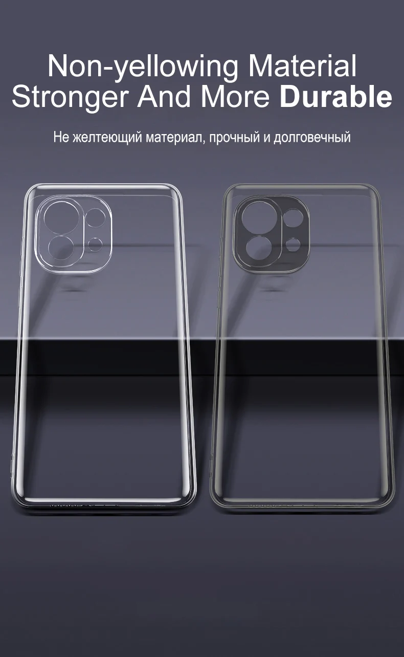 Ultradünne, klare Hülle für Xiaomi 11 Lite 5G NE, transparentes TPU-Silikon, weiches Mi Xiaomi 11 Lite Xiaomi 11 Lite 4G-Abdeckung – Detail 5