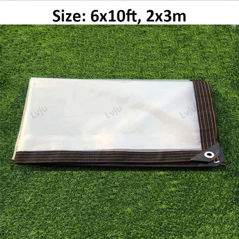 

Lvju Transparent Tarpaulin 6x10ft 2x3m Good For Chicken Coop/Pet Hutch Roof/Plants Green House/Garden