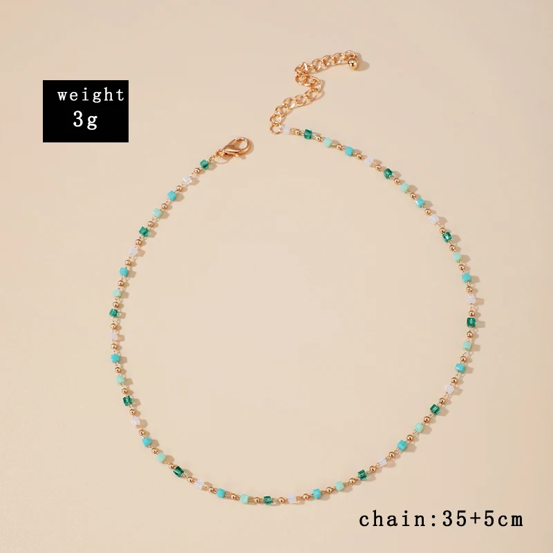 Tocona Bohemian Colorful Bead Chain Choker Necklace for Women Charm Handmade Party Jewelry Drop Shipping naszyjnik 14026