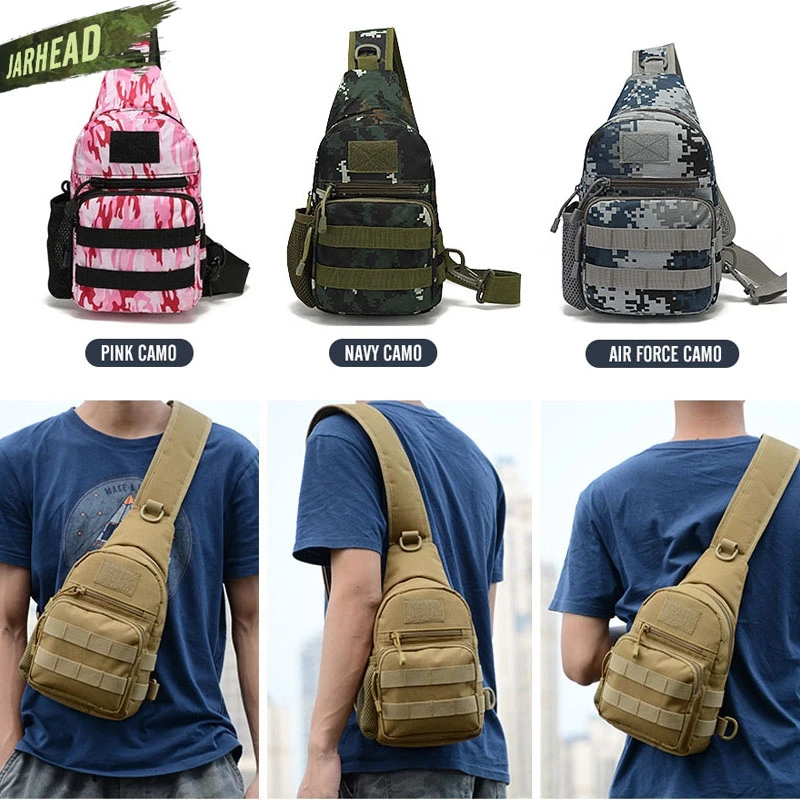 Outdoor Bags Oxford Backpack Tactical Molle Chest Pack Single Sling Shoulder Bag Crossbody Pouch Climbing Hiking Bag