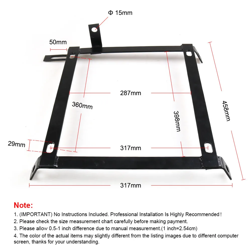 For Honda Civic 1992-2000 Hatchback Coupe Sedan Race Sport Seat Mount Bracket