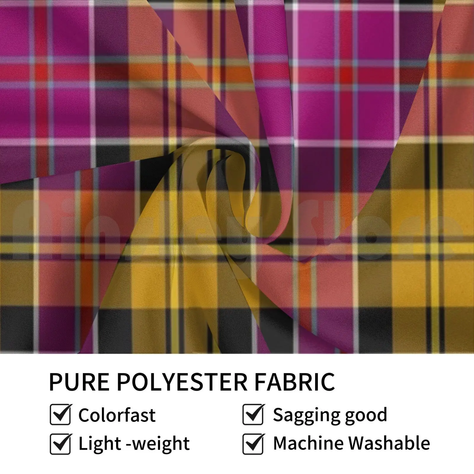 Culloden Scotland District Tartan Gold And Fuchsia Plaid Customized Tapestry Tartan Purple Gold Black