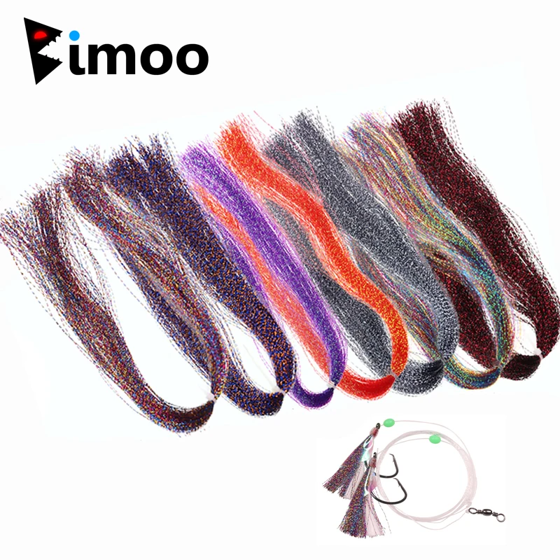 

Bimoo 14packs Hue Crystal Twisted Flashabou Krystal Flash Tinsel for Saltwater Flies Flasher Sabiki Rigs Assist Jig TrebleHooks