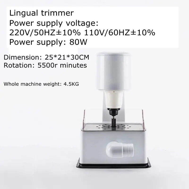 Dental lingual plaster trimmer, lingual internal grinder, tool for denture processing, trimming machine, restoring machine, grin