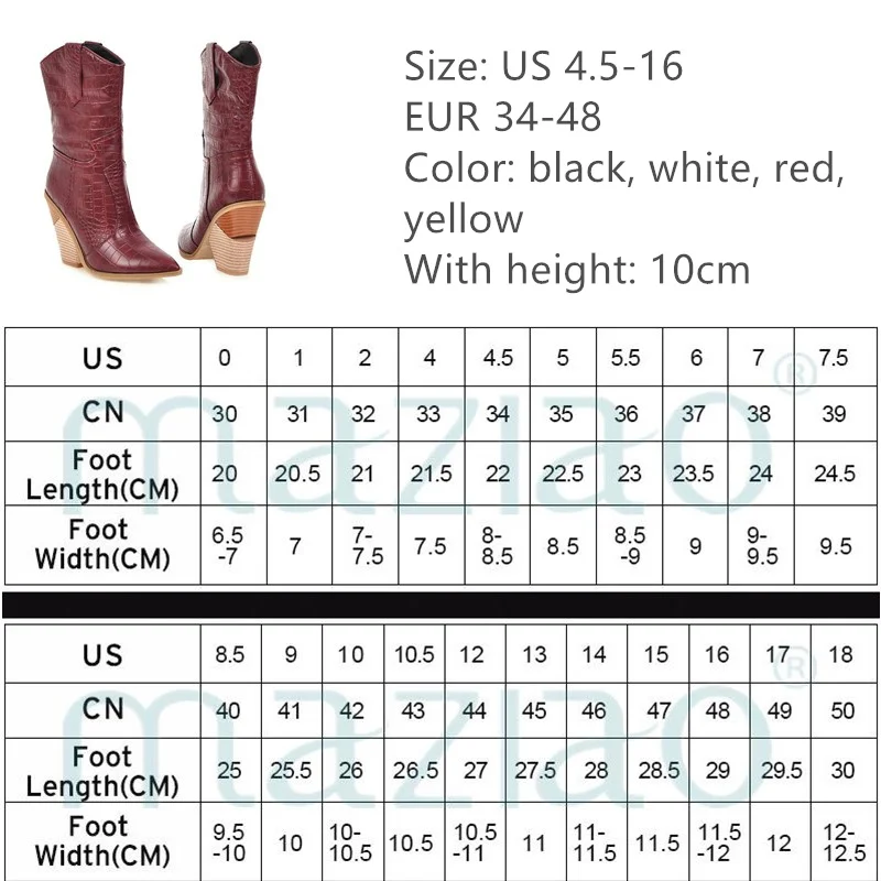 White Black Yellow Faux Leather Cowboy Ankle Boots for Women Wedge High Heel Boots chunky Snake Print Western Cowgirl Boots