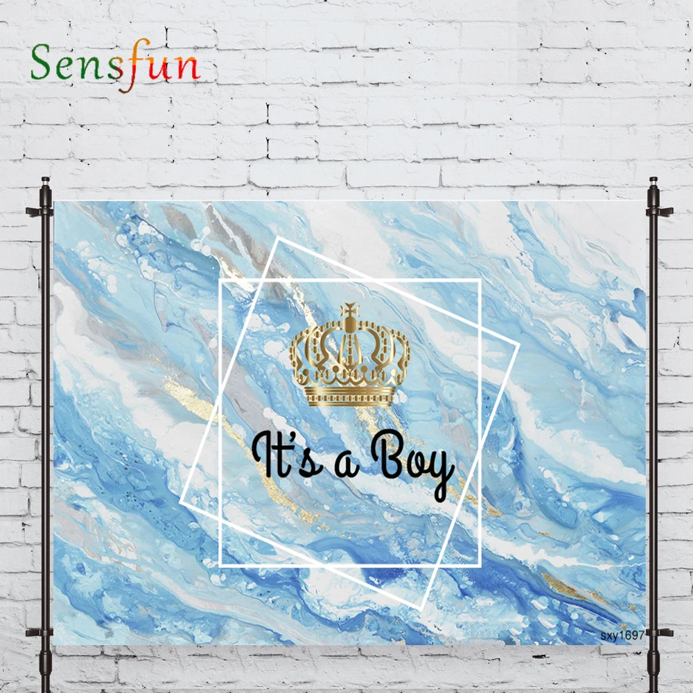 LEVOO Photographic Background Marble Pattern Crown Boy Celebrate Photo Studio Photocall Printed Shoot Prop Decor Fabric