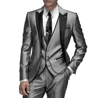 Traje de diseño italiano para hombre, esmoquin de novio, chaqueta, pantalones y chaleco, traje Elgant Terno para boda y graduación, novedad