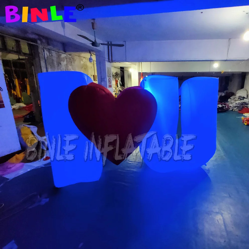 1.5mH romantic portable white giant love letters inflatable alphabet I Love U balloon for valentine's day decoration