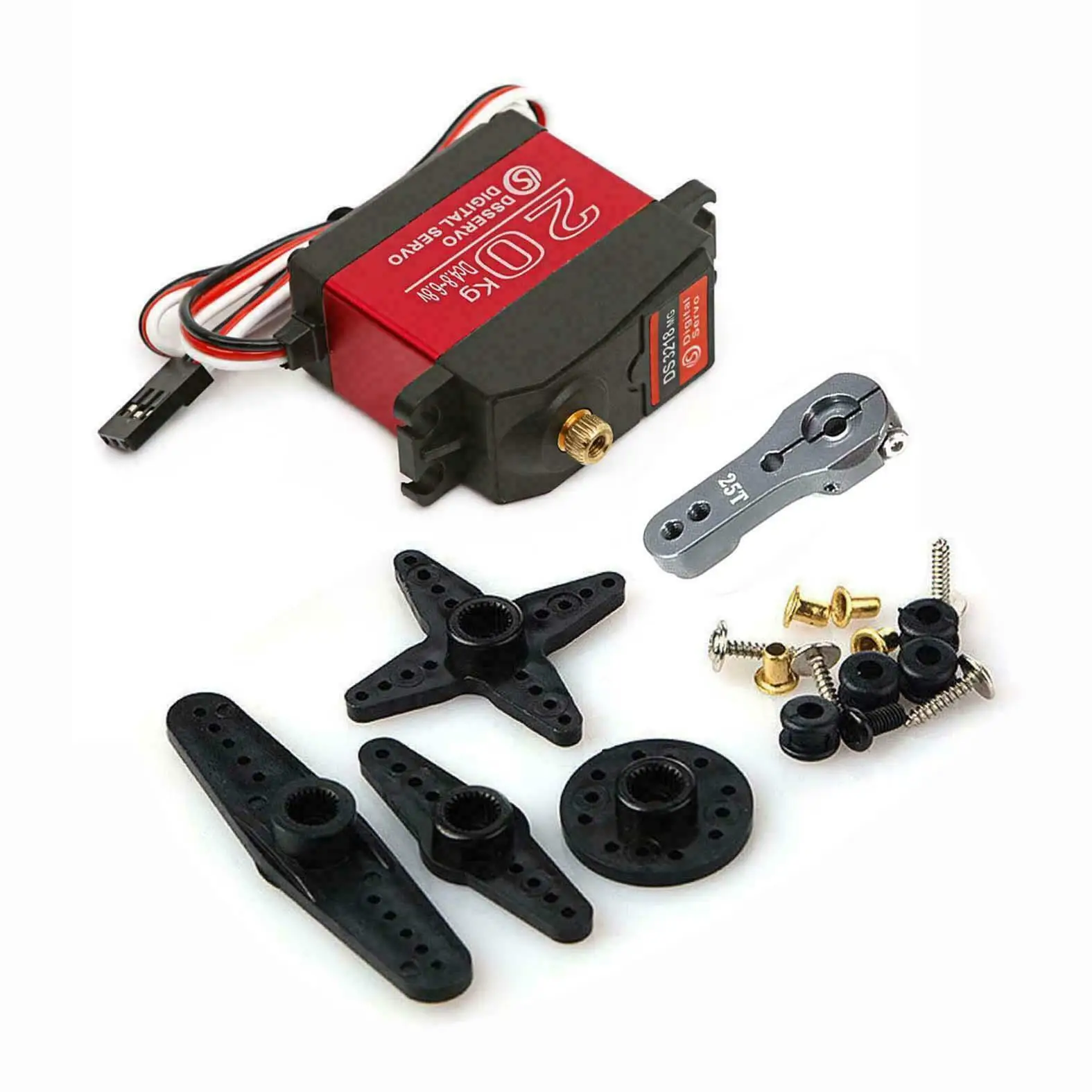 Servomotor digital ds3218mg 180 ° 270 °, engrenagem de metal, 20kg, à prova d'água, para robô de carros rc