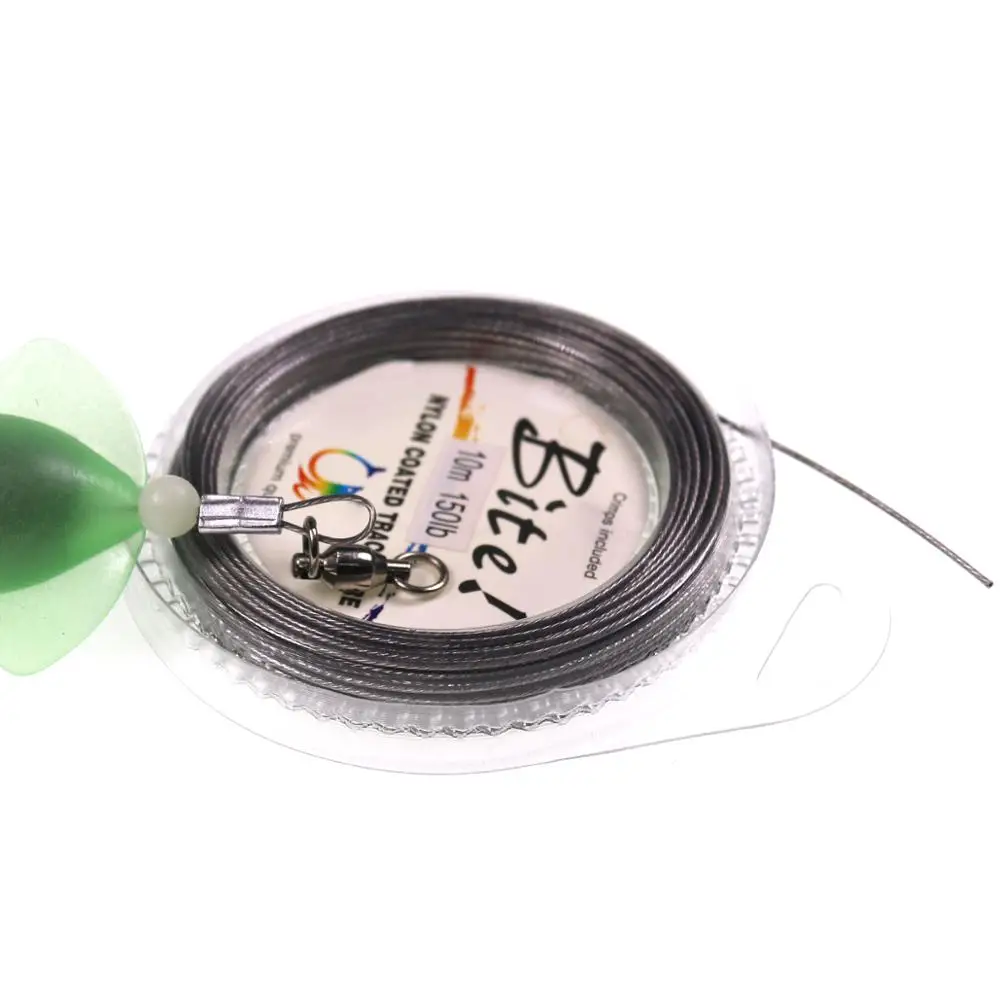 5 Spool 7 Strand Braided Stainless Steel Wire Fishing Leader Coated Trace Fishing Line Trolling Salterwater Fishing Rig Material
