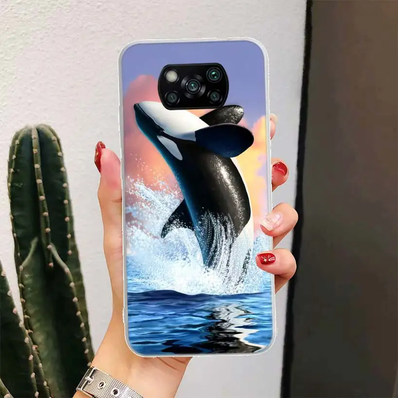 Sea Orcinus Orca Phone Case For Xiaomi Poco X3 Nfc M3 F3 F1 Mi Note 10 Pro 11 Lite 11i 8 9 9T 10T CC9 A3 Cover Fundas Housing