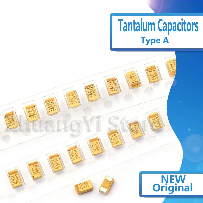 

10PCS Tantalum Capacitor Type A 106 107 476 105 226 336 224 475 10V 16V 25V 6.3V 0.22UF 1UF 4.7UF 10UF 22UF 33UF 47UF 100UF