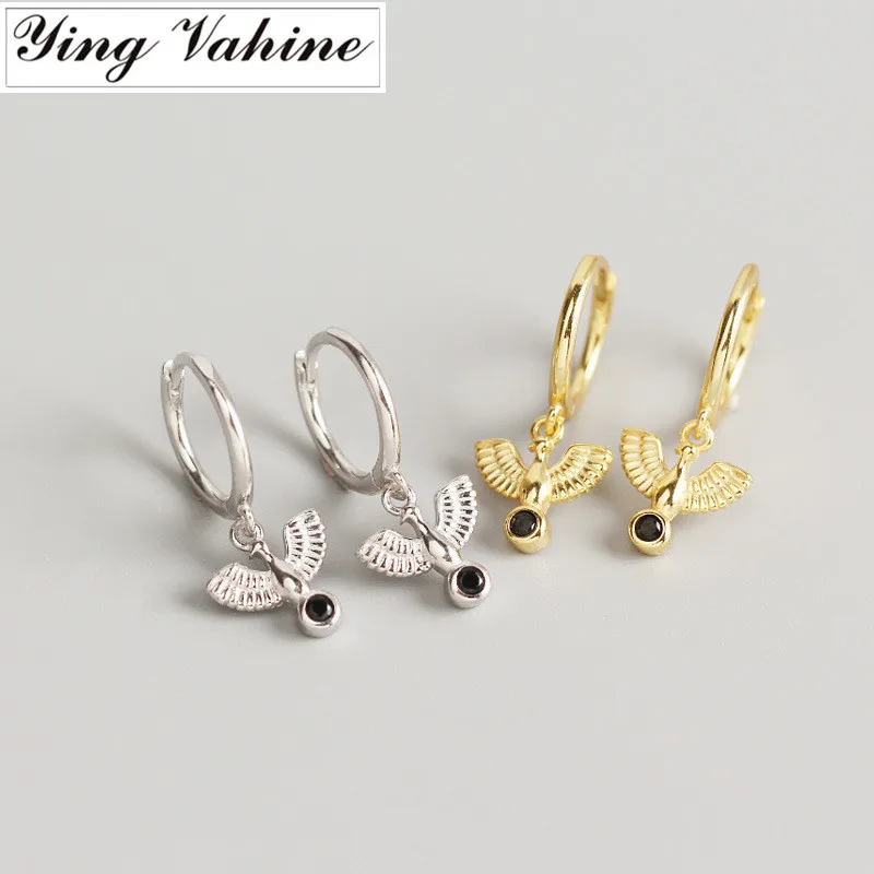 ying Vahine 100% 925 Sterling Silver Small Peace Pigeon Pendant Stud Earrings for Women