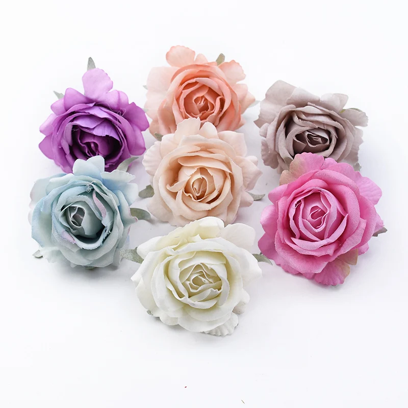 5/10 Stück Künstliche Blumen für Heimdekoration, Hochzeit, Braut-Handgelenk, Seidenrosen, Kopfdekoration, Scrapbooking, Valentinstagsdekoration, Kranz – Detail 4