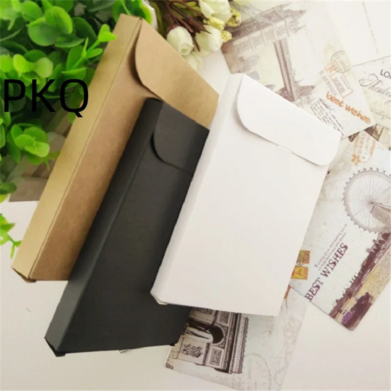 Blank Kraft Paper Envelope Packaging Box, Postcard, Photo Box, Greeting Card Packing Cardboard Box, 15.5*10.8*1.5cm, 10 PCs/Lot