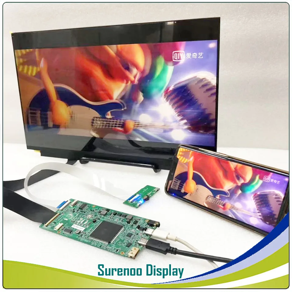 Écran de moniteur LCD 4K 3840x2160, 15.6 pouces, pour Projection de câble, Compatible HDMI et type-c, Module One Line Pass, Windows et Android