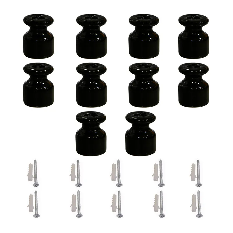 

10PCS Porcelain twist cable insulator for wall switch and socket