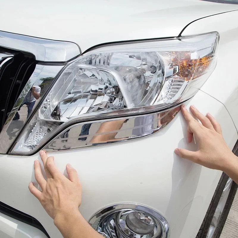 For Toyota Land Cruiser Prado 150 FJ150 Car Head Front Fog Lamp Light Eyebrow Cover Trims ABS Chrome Accessories 2014-2016 2017