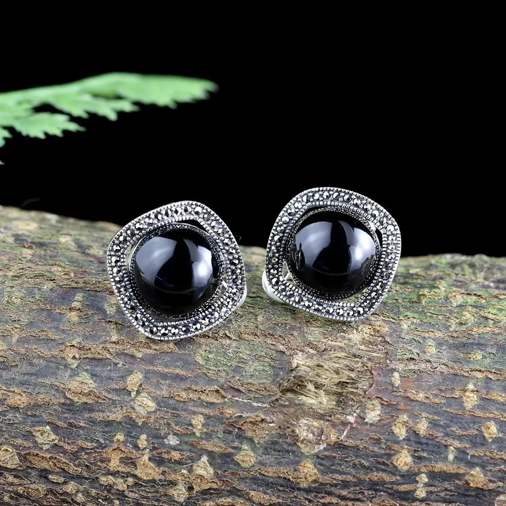 

Безопасные изогнутые квадратные серьги-гвоздики для женщин, серьги с камнями «кошачий глаз», серьги с драгоценными камнями, марказит Brincos, серебряные украшения 925, E1599