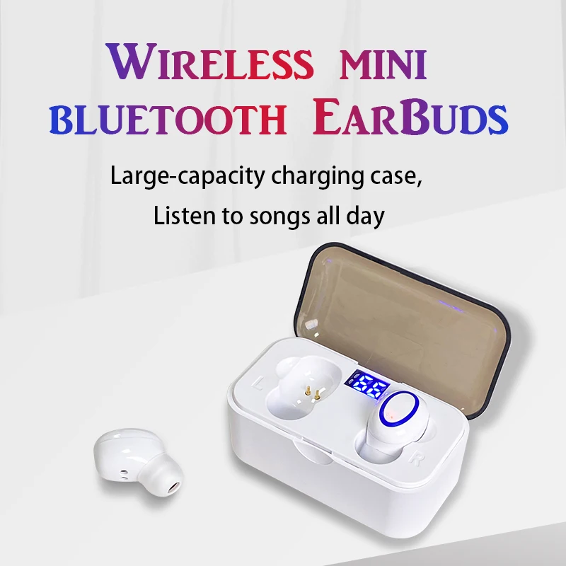 P08 SheedarWireless Headphones Bluetooth Earphone TWS HIFI Mini In-Ear Sports Running Headset Support iOS/Android Phones HD Call