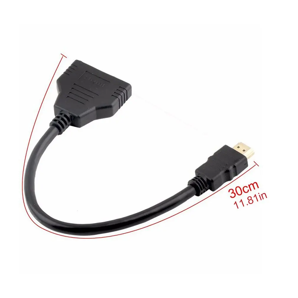 1080P V1.4 Male to Double Female Adapter Cable 1 in 2 Out Converter Connect Cable Cord HDMI-compatible 2 Dual Port Y Splitter