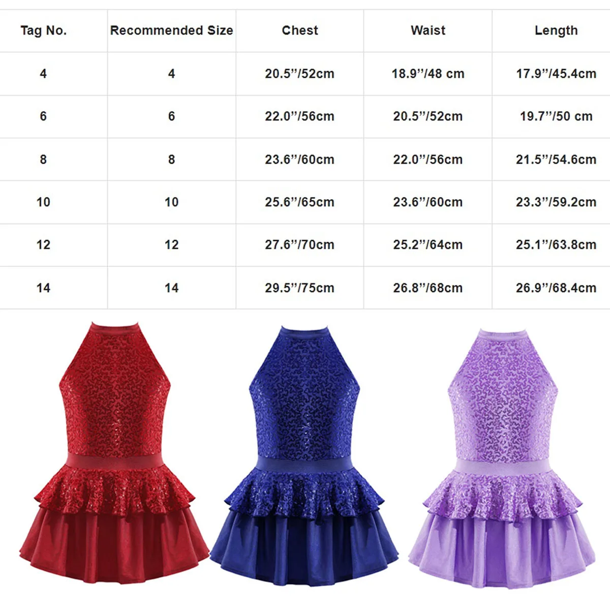 Sequins Ballet Tutu Dress Kids Girls Halter Shiny Contemporary Modern Jazz Latin Dance Ballerina Leotard Costume