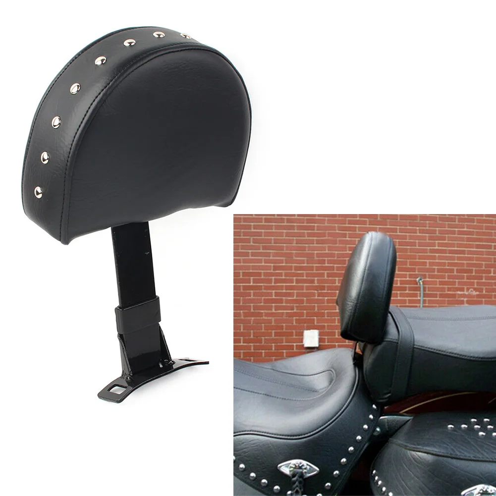 

Black Motorcycle Front Driver Backrest Sissy Bar Pad PU Leather For Harley Davidson Electra Street Glide EZ ON/OFF No tools