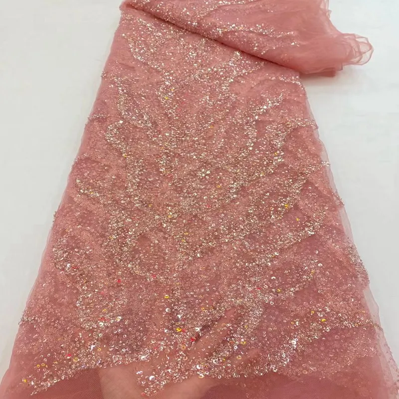 

on sale beaded Lace Fabric Nigerian Lace Fabric french Tulle Lace Fabric TS9395