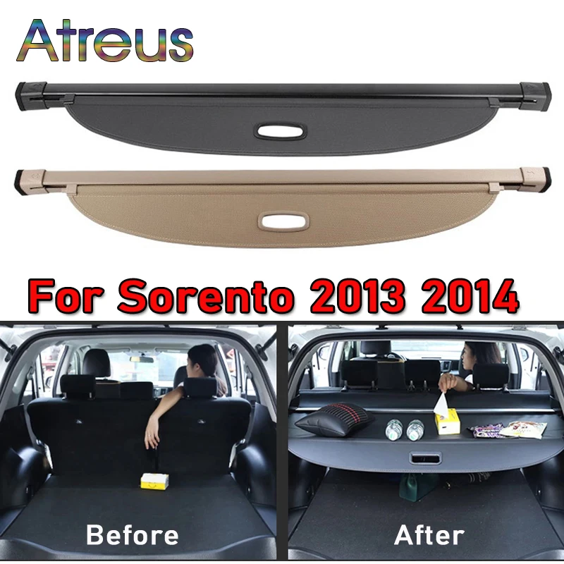 

Atreus 1set Trunk Parcel Shelf Cover for Kia Sorento 2014 2013 Retractable Rear Racks Spacer Curtain Accessories