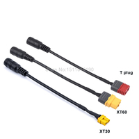 Universal Amass XT60 / T Plug to DC 5.5/2.1mm Female Adapter Power Cable For FPV Fatshark Skyzone Aomway Goggle