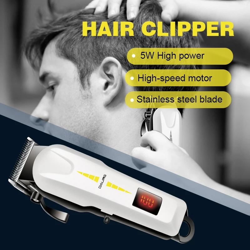 قابل للتعديل الحبل/اللاسلكي الشعر المقص قابلة للشحن المهنية اللحية والشعر المتقلب للرجال الكهربائية آلة قطع الشعر عدة