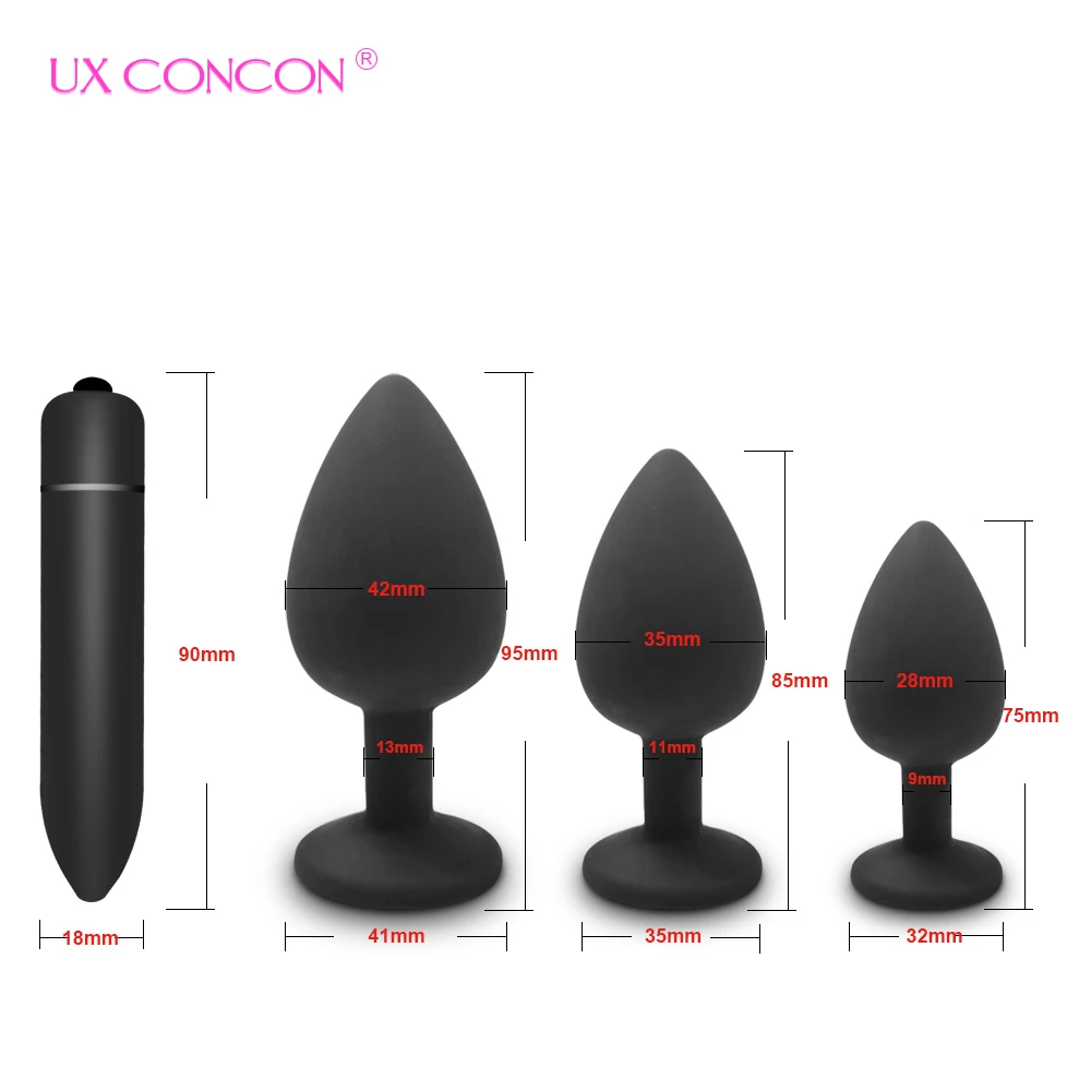 Plug anale in silicone Butt Plug Massaggiatore prostatico Stimolatore di testa Mini vibratore erotico a proiettile Giocattoli sessuali per donne