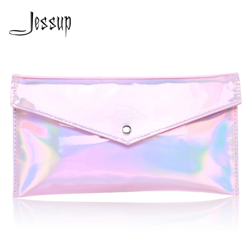 Jessup Brushes Bag Pink/Sliver Cosmetics Bag Makeup Accessories Women Bag Portable Travel Makeup Case Boxes for Brushes Bucket