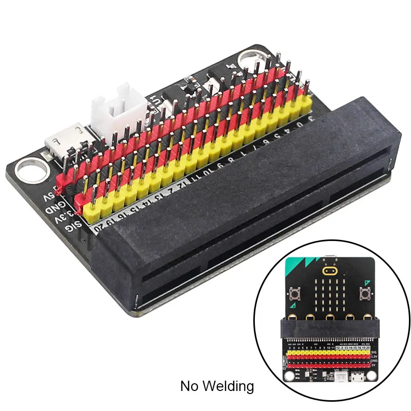 BBC Micro: bit V2 GPIO Expansion Board DIY3.3V 5V Adapter IO GPIO Breakout Microbit for Teenagers Learning Graphics Programming