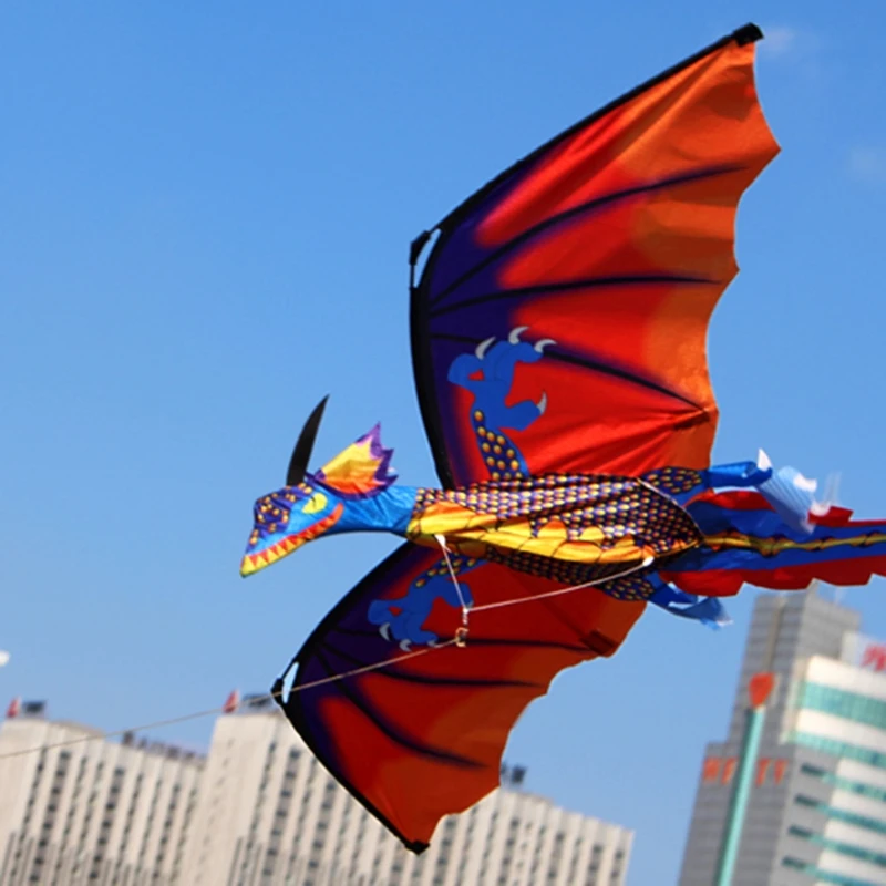 Lançamento 3d dragon com cauda para adultos kites com voo para exterior 100m linha atacado dropshipping