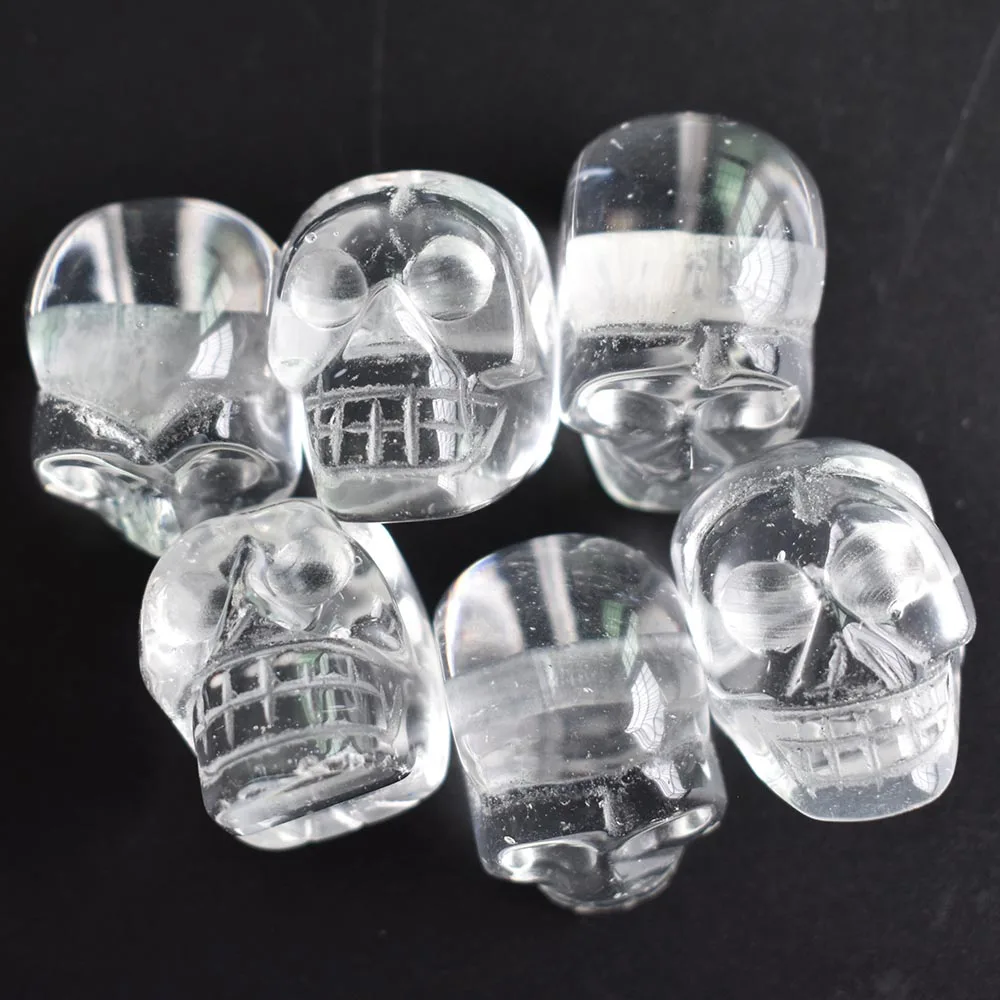 2020 Modische, hochwertige, aus Wassermelonengelb geschnitzte Totenkopf-Anhänger für die Schmuckherstellung, 6 Stück/Lot, Großhandel, kostenloser Versand – Detail 2