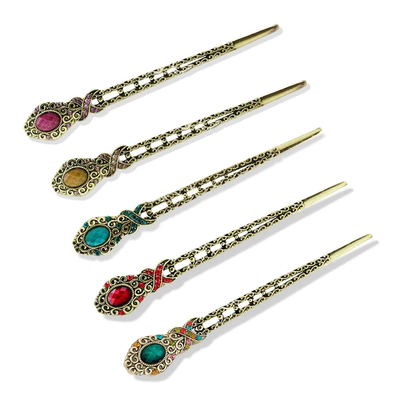 Muylinda Crystal Metal Hair Stick Vintage Simple Hairpin Accessories Vintage Hair Pin For Women Banquet Hair Jewelry