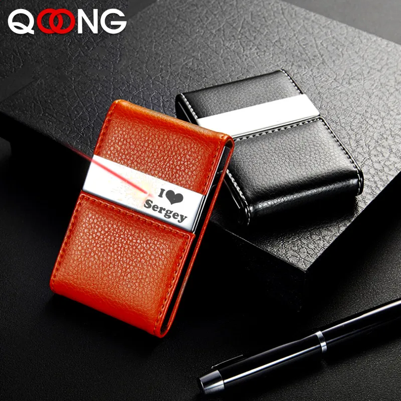 Custom Lettering Big Capacity Travel Card Wallet Men Women Credit ID Card Holder Business Card Case Metal Wallet Cardholder